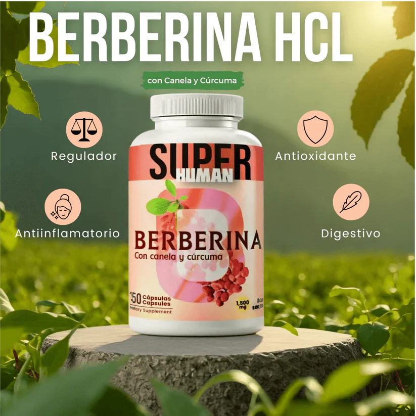 🌿 Berberina HCL – Control Glucémico Total + Antioxidantes Naturales